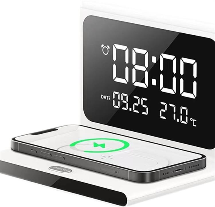 پد شارژر بی‌سیم و ساعت رومیزی رسی Recci RLS-L12 Perpetual Calendar Wireless Charger